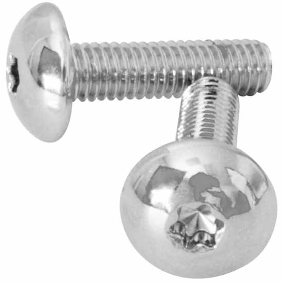 Stainless Steel Chrome Button Head Dash Screw, 6 Pack For Peterbilt