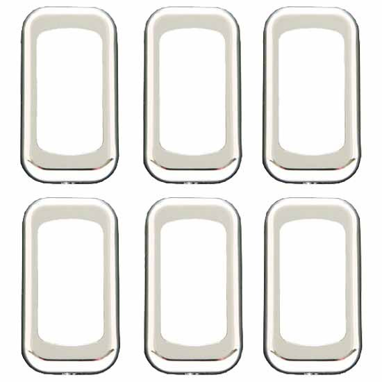 Chrome Rocker Switch Cover, 6 Pack For Peterbilt