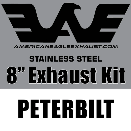 American Eagle Stainless 8 Inch Exhaust Kit With Long Drop Elbows For Peterbilt 378, 379 & 389 Glider