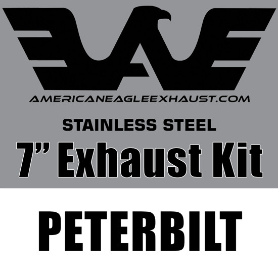 American Eagle Stainless 7 Inch Exhaust Kit With OE Style Elbows For Peterbilt 379, 378 & 389 Gliders