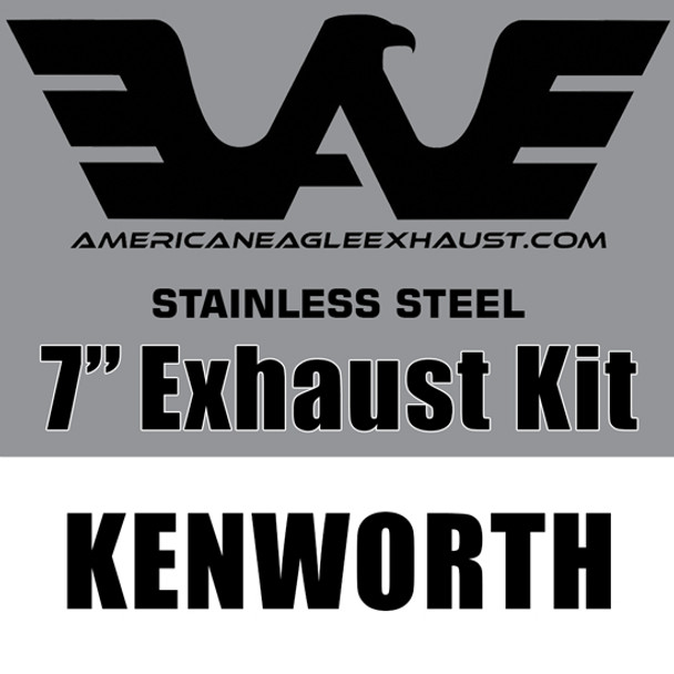 American Eagle Stainless 7 X 120 Inch Exhaust Kit With OE Style Elbows For Kenworth Non-Aerocab