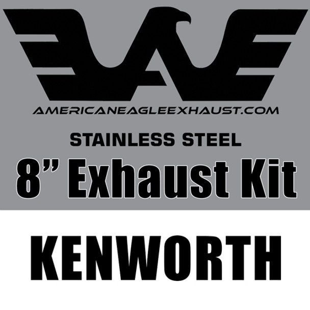 American Eagle Stainless 8 X 120 Inch Exhaust Kit With OE Style Elbows For Kenworth Aerocab