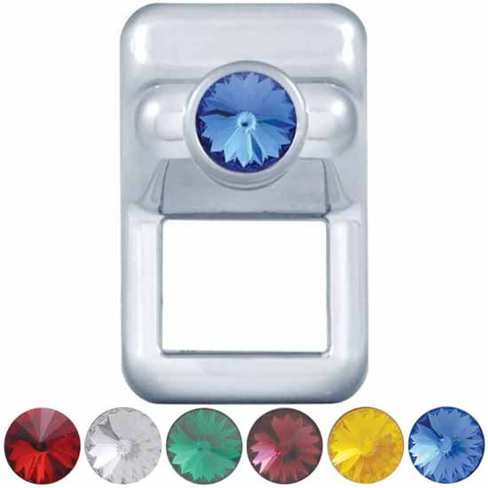 Chrome Toggle Switch Cover With Jewel Or Indent For Volvo VNL