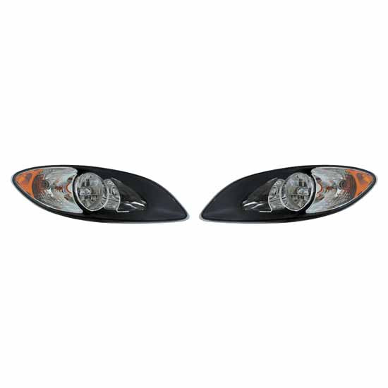 Headlight Assembly, Black Housing For International ProStar