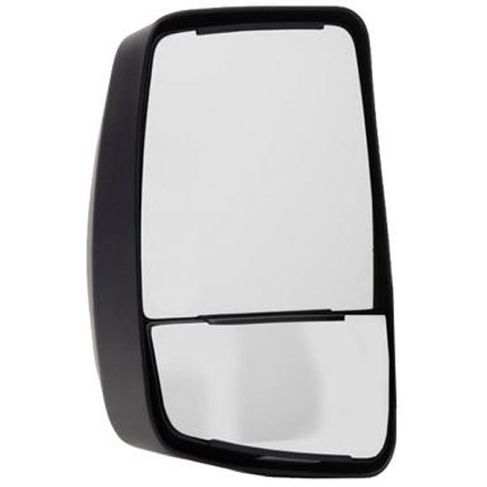 Black Manual Side Mirror Head & Flat Glass Kit For Chevrolet, Ford & GMC