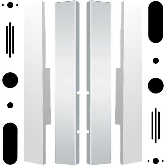 Stainless Air Cleaner Panels For Peterbilt 388/389 W-15 Inch Donaldson Premium Air Cleaners - With Light Holes