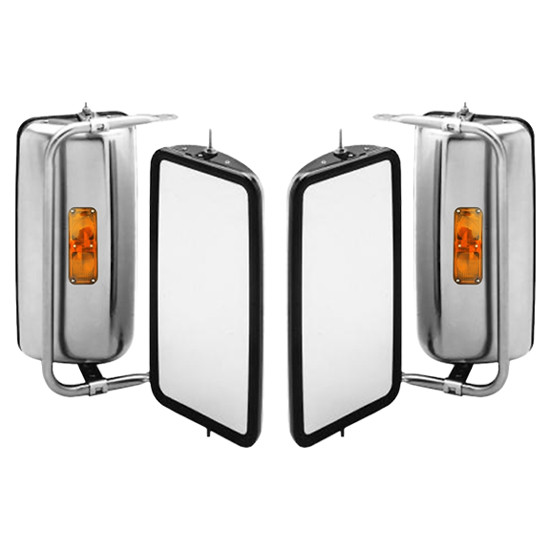 8 X 16 Inch Stainless Steel Heated Side Mirror - 4 State Trucks