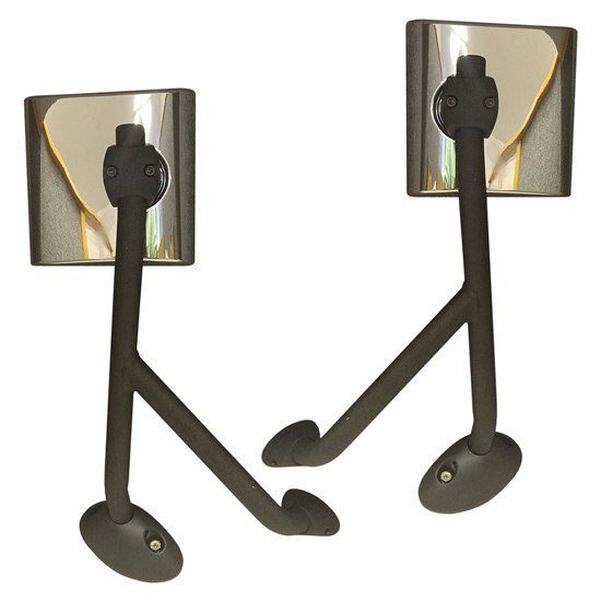 BESTfit Chrome Hood Mirrors With Black Short Brackets For International ProStar