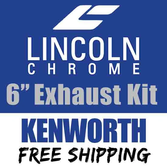 Lincoln Chrome 6-5 Inch Exhaust Kit With K180-10742 Elbow For Kenworth W900A