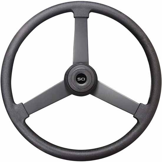 20 Inch Painted Black 3 Spoke Black Poly The Beast Steering Wheel Kit With Matching Bezel & Horn