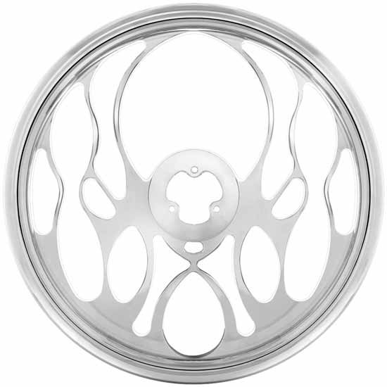 18 Inch Chrome-Plated Aluminum Flame Steering Wheel Kit