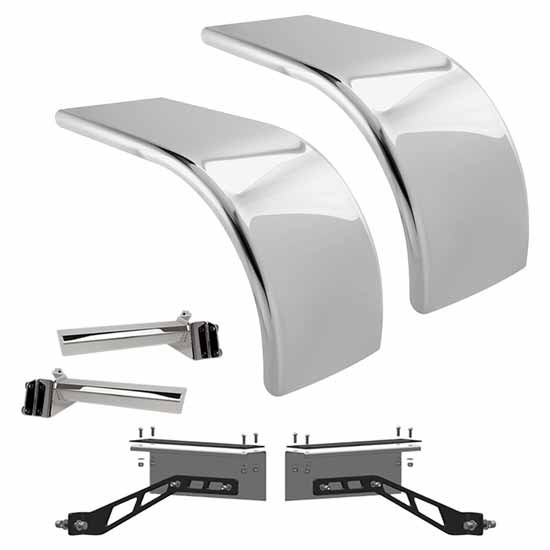 Hogebuilt 72 Inch Stainless Steel Low Rider Half Tandem Fender Kit For Peterbilt