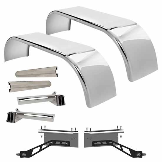 Hogebuilt 105 Inch 304 Stainless Steel Full Fender Kit For Peterbilt