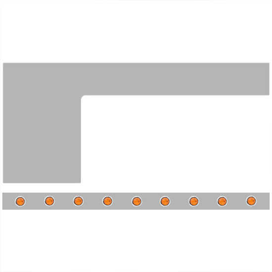 3 Inch 1-Piece Paintable Cab/Cowl Panels W/ 18 - 3/4 Inch Amber/Amber Downglow LEDs For Peterbilt 379