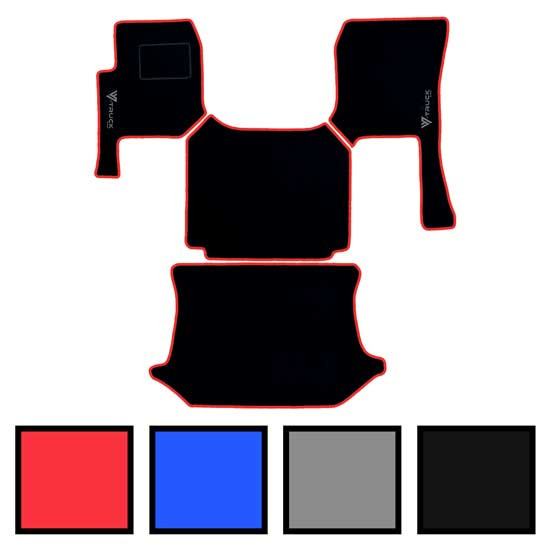 Black Carpet 4 Piece Floor Mat Set W/ Colored Trim For Volvo VNL 740/760 Gen III 2018 +