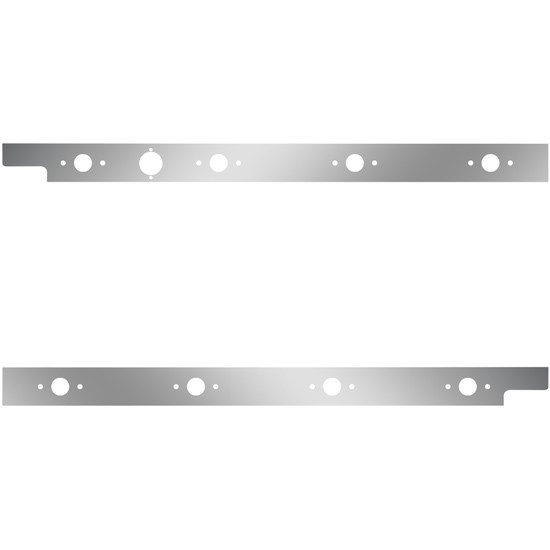 Stainless Steel Cab Panels W/ Block Heater Plug, 8 P1 Light Holes For Peterbilt 567 SBA & 579 W/ Rear-Mount Exhaust