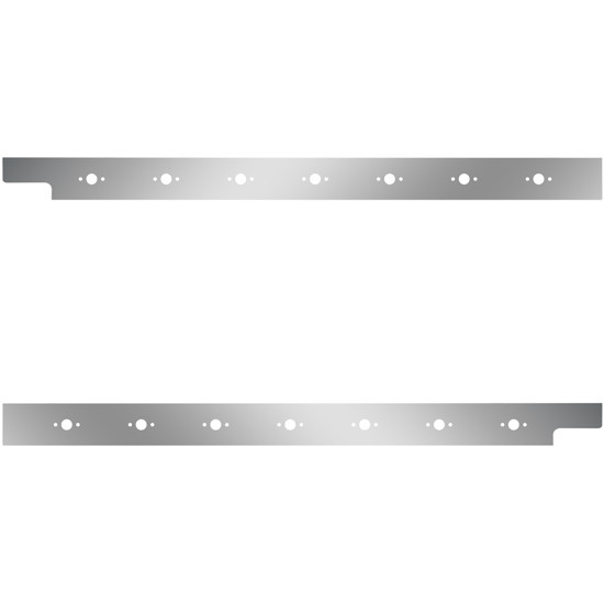 Stainless Steel Cab Panels W/ 14 P3 Light Holes For Peterbilt 567 SBA & 579 W/ Rear-Mount Exhaust