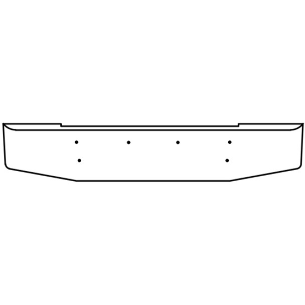 16 Inch Chrome Standard Rolled End Bumper, 7 Gauge For Kenworth W900S 2008-Newer