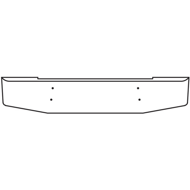 16 Inch Chrome Standard Rolled End Bumper, 7 Gauge For Mack R 16 Inch Chrome Standard Rolled End Bumper, 7 Gauge For Mack R
