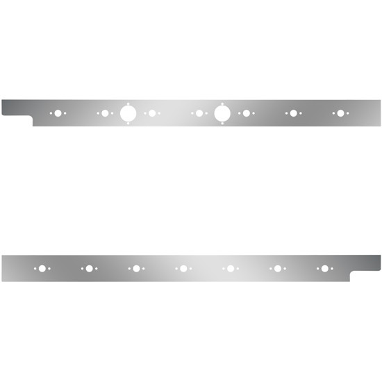 Stainless Steel Cab Panels W/ Dual Block Heater Plug, 14 P3 Light Holes For Peterbilt 567 SBA & 579 W/ Rear-Mount Exhaust