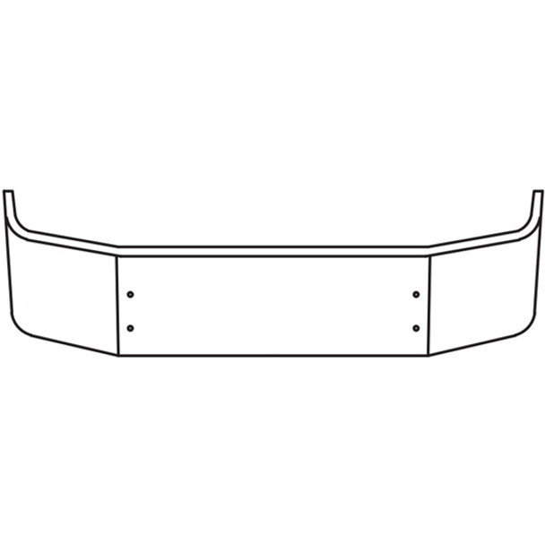 16 Inch Stainless Steel Bumper, 11 Gauge Replaces Plastic Bumper, 11 Gauges For Volvo VNL Gen I 1997-2003 16 Inch Stainless Steel Bumper, 11 Gauge Replaces Plastic Bumper, 11 Gauges For Volvo VNL Gen I 1997-2003