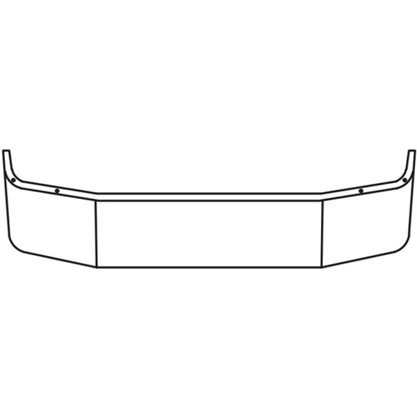 18 Inch Chrome Wrap Around Bumper, 10 Gauge For Peterbilt 384 SBA 2008 Newer - SS Clad Replacement