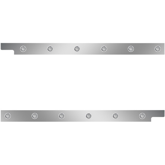 Stainless Steel Cab Panels W/ 6 - 3/4 Inch Round Amber/Clear LEDs For Peterbilt 567