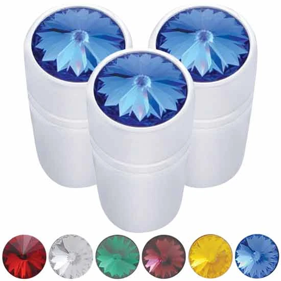 Chrome Mini Toggle Extension With Color Jewel For Peterbilt - Pack Of 3