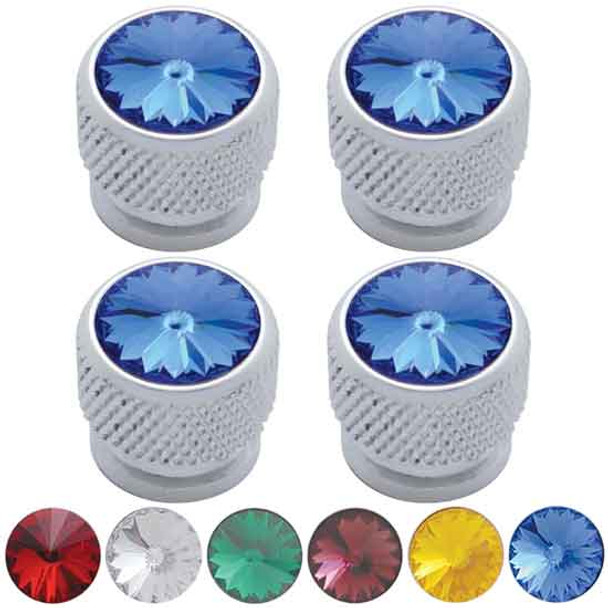 Chrome Peterbilt Style Bolt Heads With Color Jewel - 4 Pack Chrome Peterbilt Style Bolt Heads With Color Jewel - 4 Pack