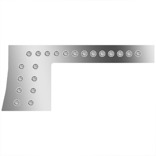 1-Piece Stainless Steel Cab/Cowl Panels W/ 38 - 3/4 Inch Round Amber/Clear LEDs For Peterbilt 389 131BBC