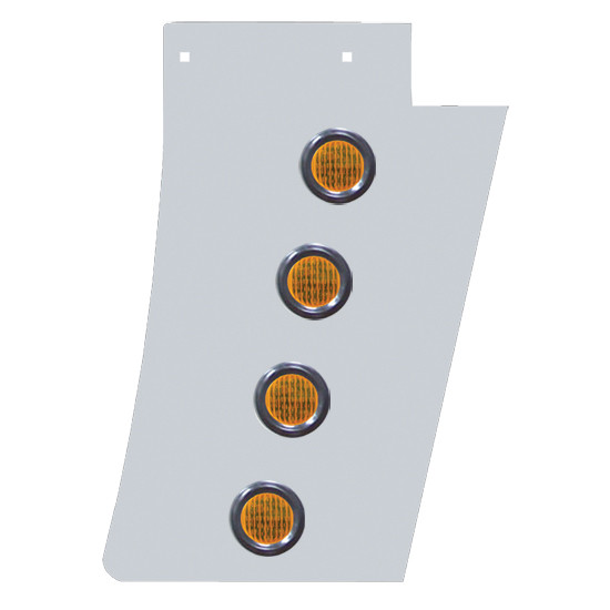 Wide Cowl Panel With 4 - 2 Inch Round Amber LED Lights For Peterbilt 388, 389 - Pair