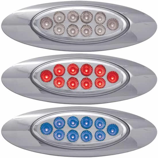 M1 Style 10 Diode Dual Revolution Red Clearance Marker LED To Auxiliary Light