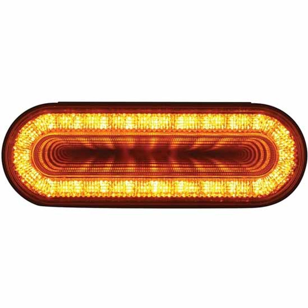6 Inch Mirage Amber LED Oval Clearance, Marker, Turn Signal Light With 24 Diodes