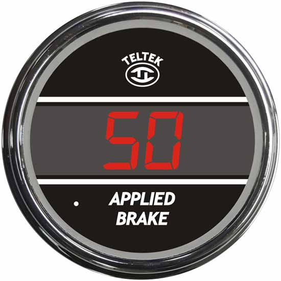 Red Digital Applied Brake Front/Rear Gauge 0-99.9 PSI With Chrome Bezel