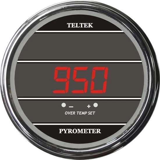 Digital 3-3/8 Inch Large Pyrometer 40-1850 Degree F With Chrome Bezel