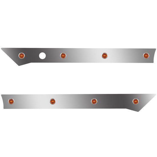 Roadworks 3 Inch 304 Stainless Steel Cab Panels W/ Light Options For Kenworth T680, T880, W990 SBA Sleepers W/O Stacks