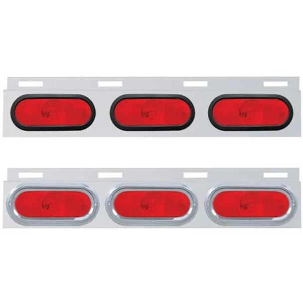 Stainless Steel Top Mud Flap Plate W/ Three Oval Lights Stainless Steel Top Mud Flap Plate W/ Three Oval Lights