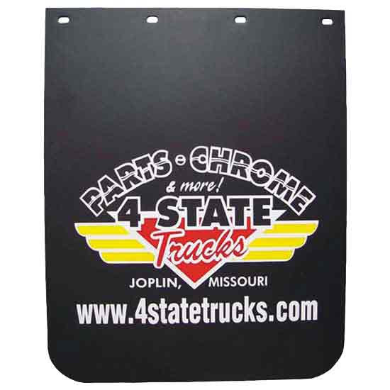 4 State Trucks Black Plastic Mud Flap - 24 Inch Wide