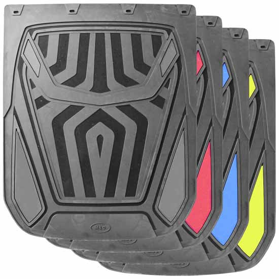 24 X 30 Inch Black Rubber Mud Flap With Spider Pattern Design - Pair