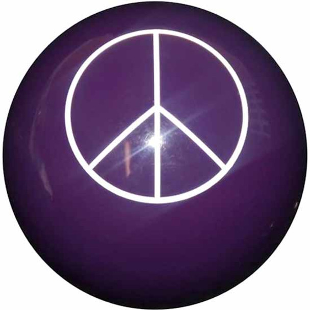 2.125 Inch Round Shift Knob With White Peace Sign 2.125 Inch Round Shift Knob With White Peace Sign