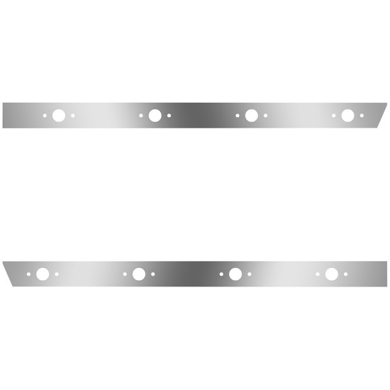 4 Inch Stainless Steel Cab Panels W/ 8 P1 Light Holes For Peterbilt 388, 389