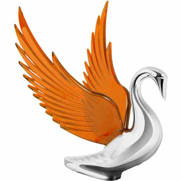 Swan Hood Ornament Chrome - Wing Color Options Swan Hood Ornament Chrome - Wing Color Options