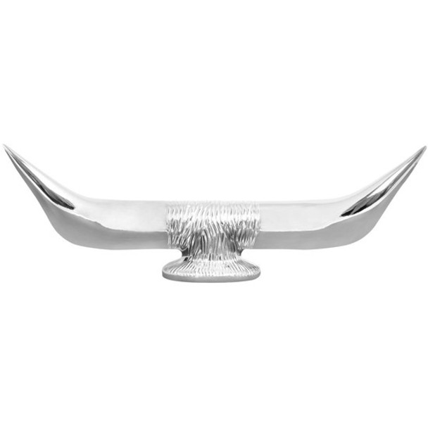 Bull Horns Hood Ornament - Chrome Or Matte Black