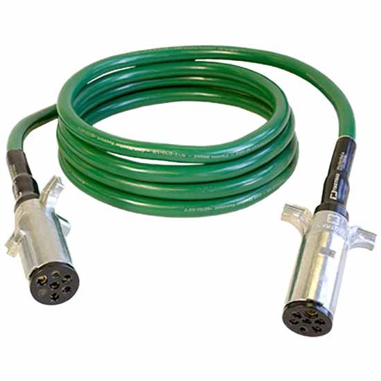 7-Way Green ABS Straight Cable Assembly - Length Options