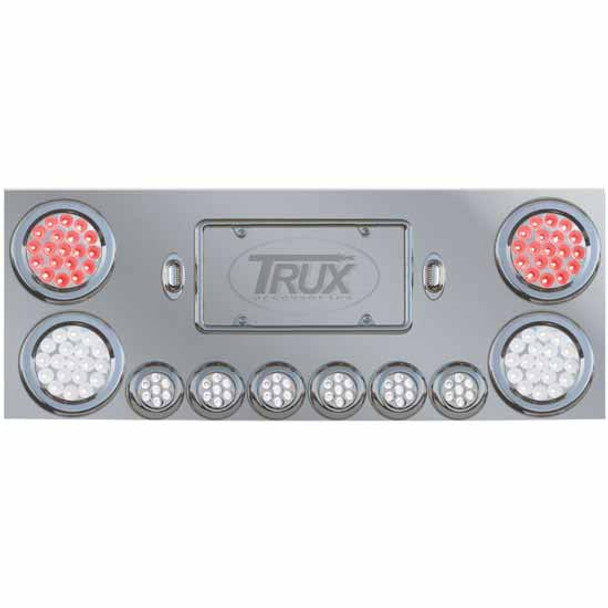 Stainless Steel Rear Center Light Panel With Dual Revolution Red LED Stop/Turn/Tail Lights