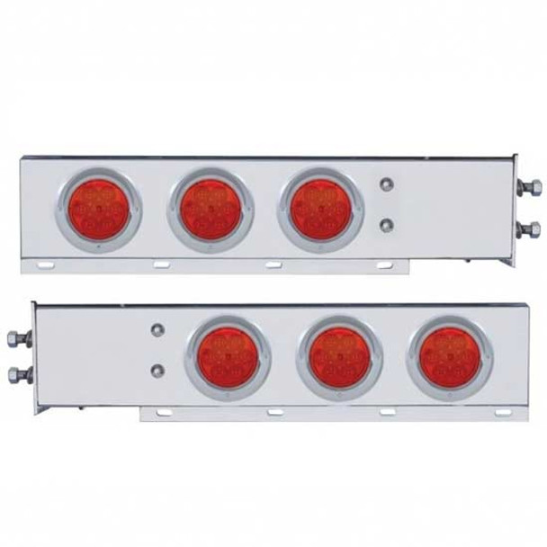 Stainless Steel Spring Loaded Rear Light Bar With Bolt Pattern Option And Six 4 Inch Lights Stainless Steel Spring Loaded Rear Light Bar With Bolt Pattern Option And Six 4 Inch Lights