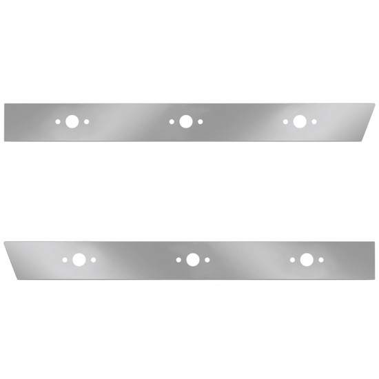 4 Inch Stainless Steel Cab Panel W/ 3 P1 Light Holes For Peterbilt 389 & 388 - Pair