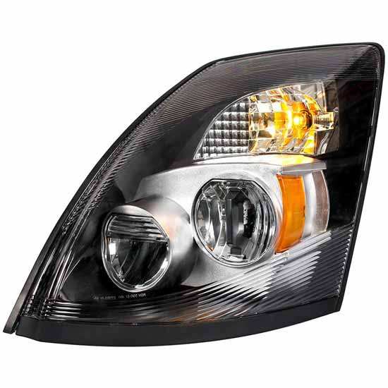 High Power LED Chrome LED Headlight With Amber 3157 Turn Signal Bulb For Volvo VN/VNL