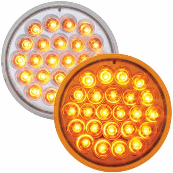 4 Inch Round 24 Diode Amber LED Pearl Style Light