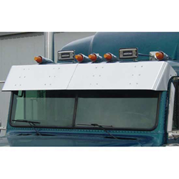 13.5 Inch Stainless Steel Monster Drop Visor For Freightliner Classic, FLD112, FLD120 Flat Top